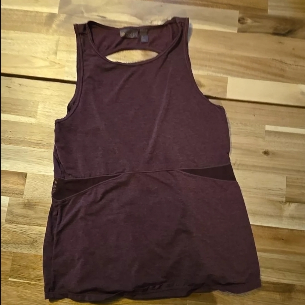 Zella Open Back Burgandy Active Tank Top Size Small